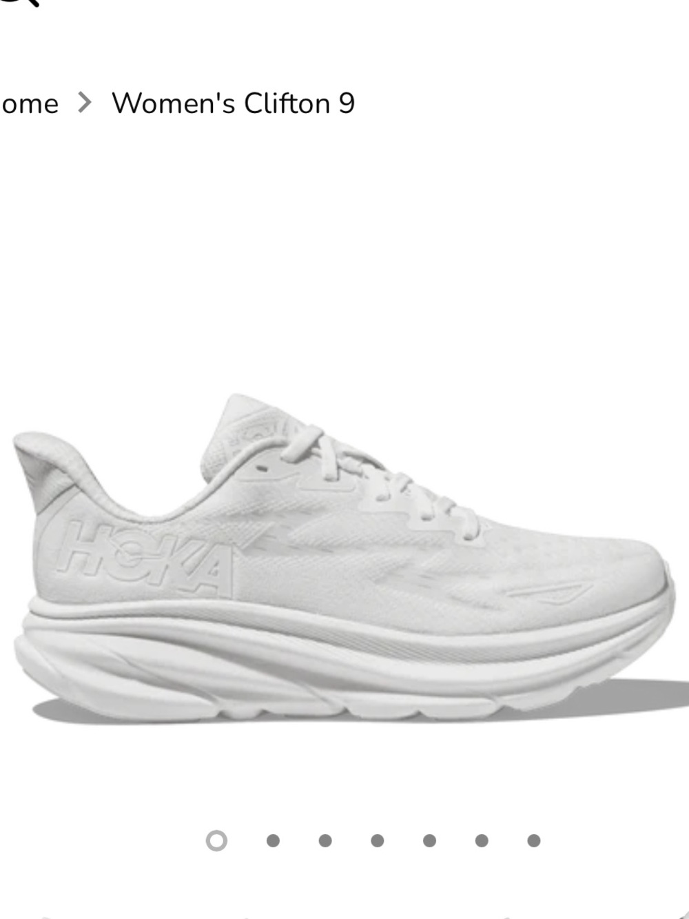 Hoka Women's Clifton 9 Running Shoe - White